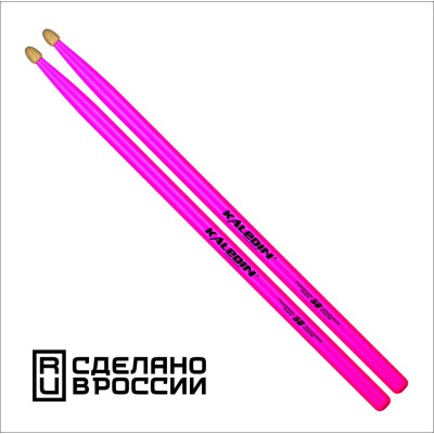 7KLHBPK5B Pink 5B Барабанные палочки, граб, флуоресцентные розовые, Kaledin Drumsticks