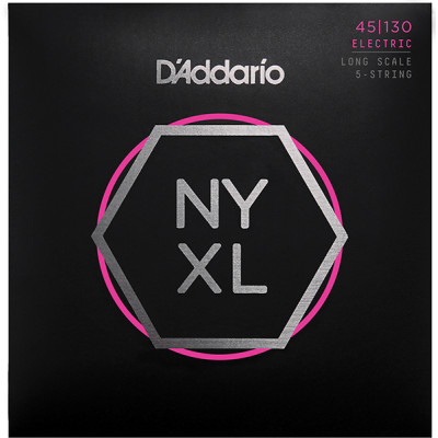 NYXL45130 NYXL Комплект струн для 5-струнной бас-гитары, Long Scale, Reg Light, 45-130, D'Addario