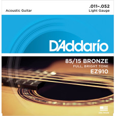 EZ910 AMERICAN BRONZE 85/15 Струны для акустической гитары Light, 11-52 D`Addario EZ910 AMERICAN BRONZE 85/15 Струны для акустической гитары Light, 11-52 D`Addario