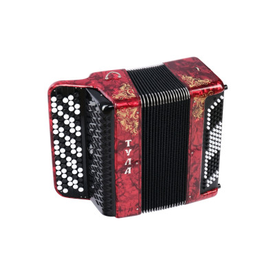 BN-37-RD Баян ученический двухголосный "Тула-209", 92/55х100-II, красный, Тульская Гармонь