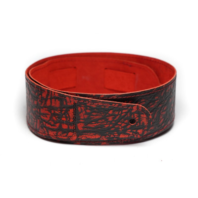 MB6061-123-3 Ремень для гитары, кожаный, красный тигина, Mamba straps