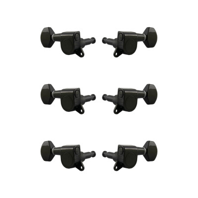 J-07-BK-3+3 Колки для гитары 3+3, черные, Metallor
