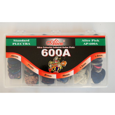 AP-600A Коробка медиаторов, 600шт, 6 толщин. Alice