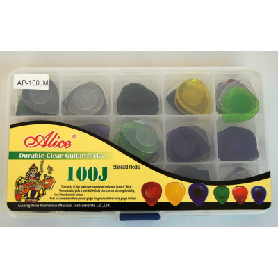 AP-100JM Коробка медиаторов 100шт, стандартная капля,  Alice