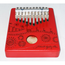 KMKr-2-R-NEW Escudo Калимба, резонаторная, 10 язычков, трапеция, красная, Мозеръ