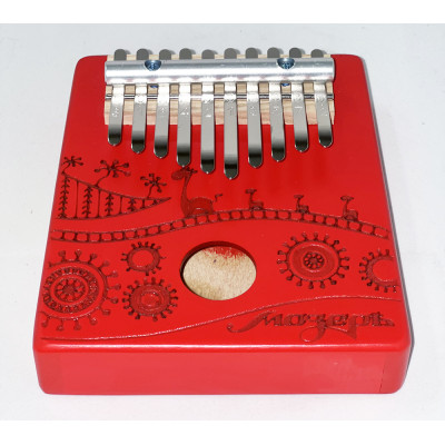 KMKr-2-R-NEW Escudo Калимба, резонаторная, 10 язычков, трапеция, красная, Мозеръ