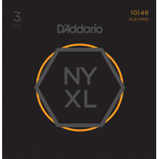 NYXL1046-3P NYXL 3 Комплекта струн для электрогитары, Regular Light, 10-46, D'Addario 