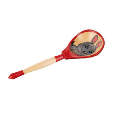 LHL6704 Деревянная ложка полубаская, роспись "Заяц", Хохлома