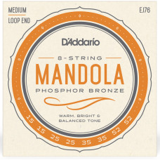 EJ76 Комплект струн для мандолы, фосфорная бронза, 15-52, D'Addario