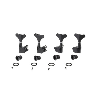 M178-3M179-3 Колки для 4-струнной бас-гитары, 3+3, черные, Musiclily