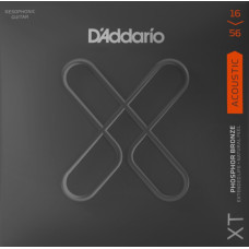 XTAPB1656 XT Комплект струн для акустической гитары, фосф.бронза, 16-56, с покрытием, D'Addario