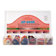 AP-600D Коробка медиаторов 600шт, 6 толщин, рисунок "Rock", Alice