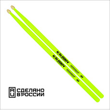7KLHBYL5A Yellow 5A Барабанные палочки, граб, флуоресцентные желтые, Kaledin Drumsticks