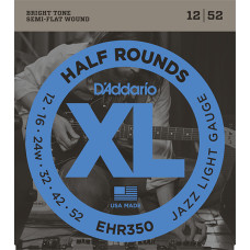 EHR350 Half Round Комплект струн для электрогитары, Jazz Light, 12-52, D'Addario