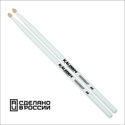 7KLHBW5A 5A Барабанные палочки, граб, деревянный наконечник, белые, Kaledin Drumsticks