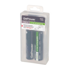 00-00031393 Аккумулятор Li-ion ICR18650 3.7В 2000мАч Type-C, 2шт, GoPower