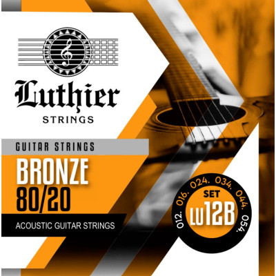 LU-12B Комплект струн для акустической гитары, бронза 80/20, 12-54, Luthier