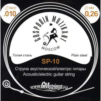 SP-10 Отдельная струна, 0,010, сталь ФРГ, Господин Музыкант