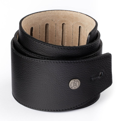 BMF02BK Ремень для гитары, черный, кожаный, ширина 3", Dunlop