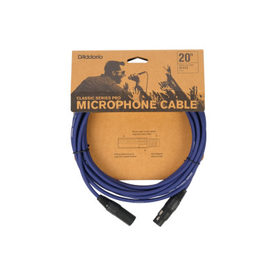 PW-CPMIC-20DBU Classic Series Pro Микрофонный кабель, 6м, тёмно-синий, D'Addario