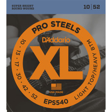EPS540 XL PRO STEEL Струны для электрогитары Light Top/Heavy Bottom 10-52 D`Addario