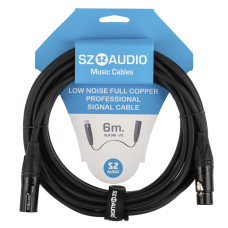 Микрофонный кабель XLRM - XLRF 6M BLACK SZ-AUDIO